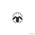 Fluffy sheep. Domestic animal. Logo Royalty Free Stock Photo